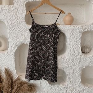 Black Floral Slip Dress